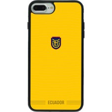 Coque iPhone 7 Plus / 8 Plus - Silicone rigide noir Maillot de football Équateur 2026 personnalisable