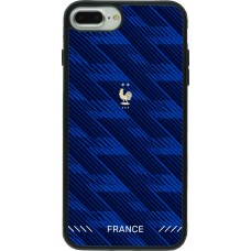Coque iPhone 7 Plus / 8 Plus - Silicone rigide noir Maillot de football France 2026 personnalisable