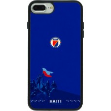 Coque iPhone 7 Plus / 8 Plus - Silicone rigide noir Maillot de football Haiti 2026 personnalisable