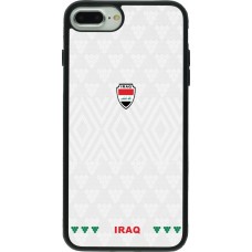 Coque iPhone 7 Plus / 8 Plus - Silicone rigide noir Maillot de football Irak 2026 personnalisable