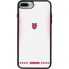 Coque iPhone 7 Plus / 8 Plus - Silicone rigide noir Maillot de football Jordanie 2026 personnalisable