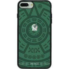 Coque iPhone 7 Plus / 8 Plus - Silicone rigide noir Maillot de football Mexique 2026 personnalisable