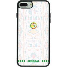 Coque iPhone 7 Plus / 8 Plus - Silicone rigide noir Maillot de football Sénégal 2026 personnalisable