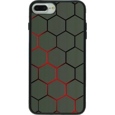Coque iPhone 7 Plus / 8 Plus - Silicone rigide noir Geometric Line red