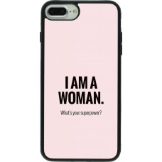 Coque iPhone 7 Plus / 8 Plus - Silicone rigide noir I am a woman