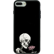 iPhone 7 Plus / 8 Plus Case Hülle - Silikon schwarz Halloween 2023 rose and skeleton