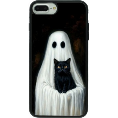 iPhone 7 Plus / 8 Plus Case Hülle - Silikon schwarz Halloween 2025 Ghost with black cat