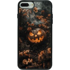 iPhone 7 Plus / 8 Plus Case Hülle - Silikon schwarz Halloween 2025 Pumpkin with flowers