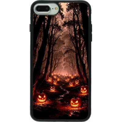 iPhone 7 Plus / 8 Plus Case Hülle - Silikon schwarz Halloween 2025 Road of Terrifying Pumpkins
