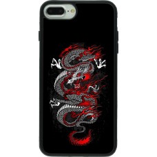 iPhone 7 Plus / 8 Plus Case Hülle - Silikon schwarz Japanese style Dragon Tattoo Red Black