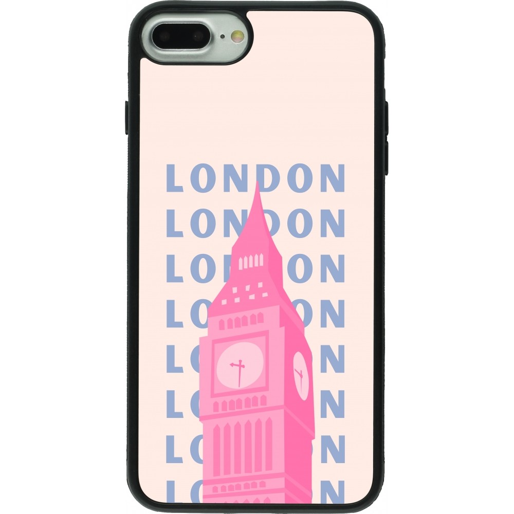 iPhone 7 Plus / 8 Plus Case Hülle - Silikon schwarz London Pink Print