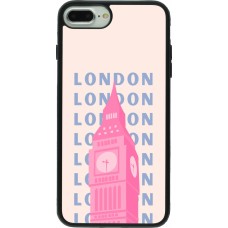 iPhone 7 Plus / 8 Plus Case Hülle - Silikon schwarz London Pink Print
