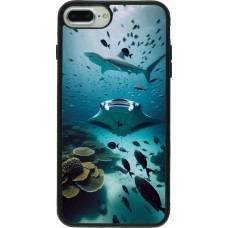 iPhone 7 Plus / 8 Plus Case Hülle - Silikon schwarz Manta Lagune Reinigung