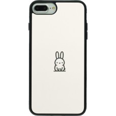 iPhone 7 Plus / 8 Plus Case Hülle - Silikon schwarz Minimal Häschen Süße