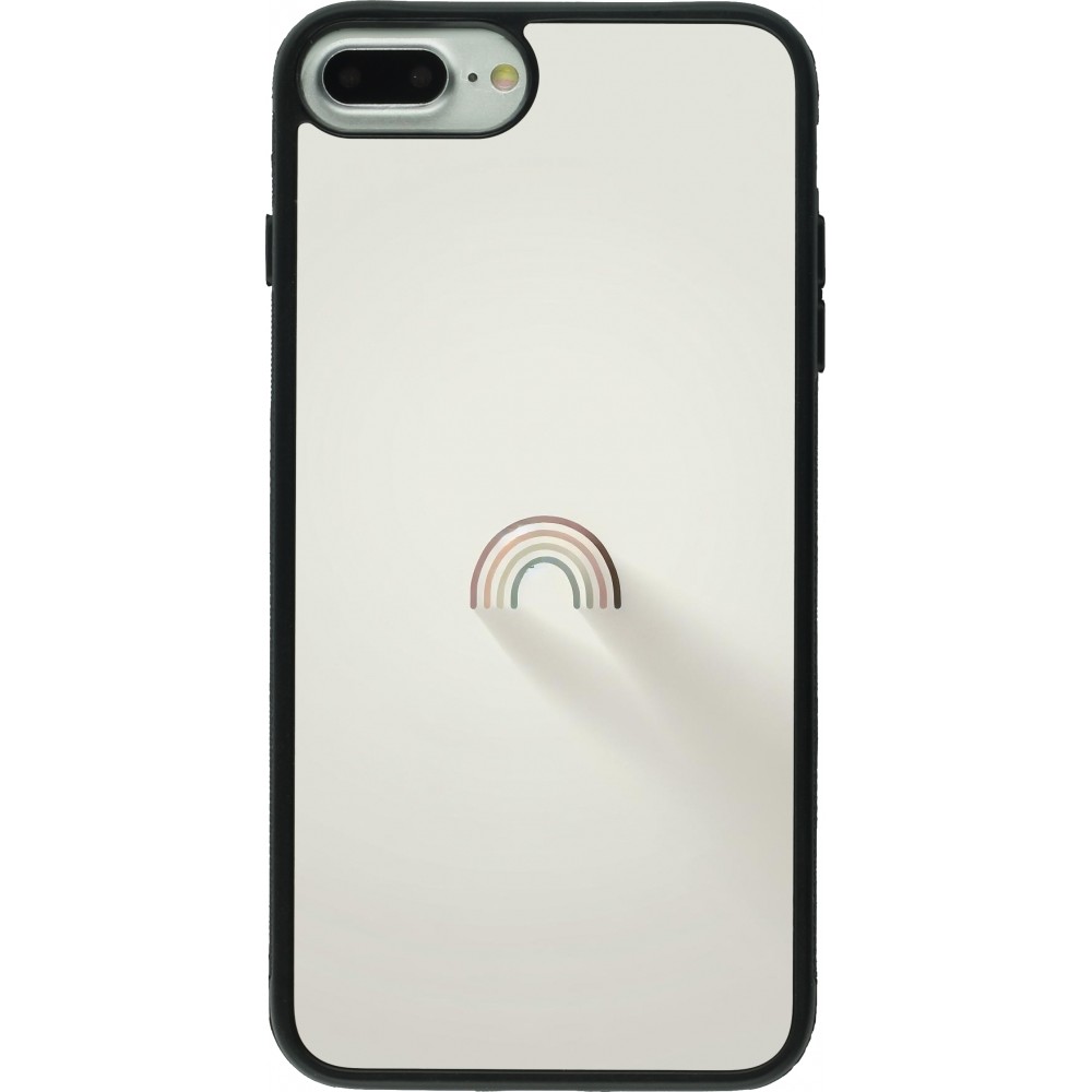 iPhone 7 Plus / 8 Plus Case Hülle - Silikon schwarz Mini Regenbogen Minimal