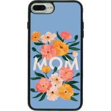 Coque iPhone 7 Plus / 8 Plus - Silicone rigide noir Mom 2026 Flowers