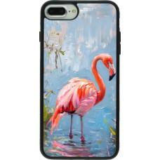 Coque iPhone 7 Plus / 8 Plus - Silicone rigide noir Paint Flamingo