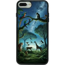 Coque iPhone 7 Plus / 8 Plus - Silicone rigide noir Paradis des animaux exotiques