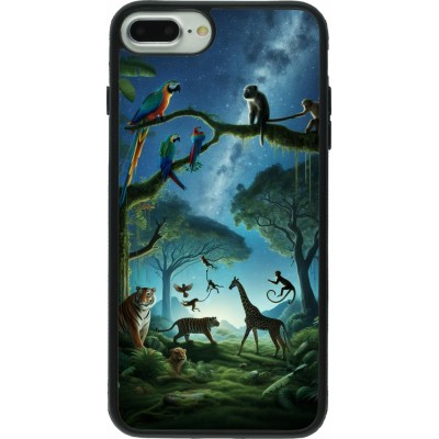 iPhone 7 Plus / 8 Plus Case Hülle - Silikon schwarz Paradies der exotischen Tiere