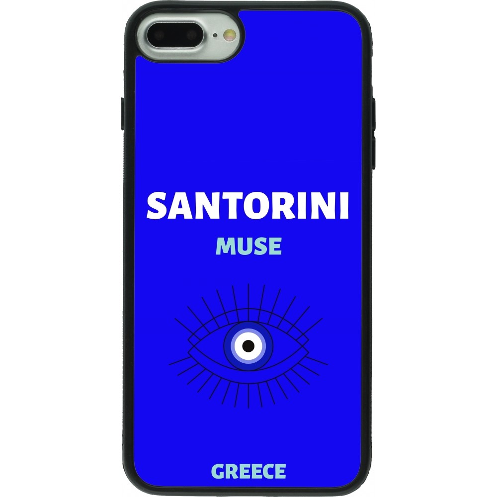 iPhone 7 Plus / 8 Plus Case Hülle - Silikon schwarz Pop Summer Destination Santorini