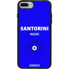 iPhone 7 Plus / 8 Plus Case Hülle - Silikon schwarz Pop Summer Destination Santorini