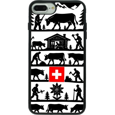 Coque iPhone 7 Plus / 8 Plus - Silicone rigide noir Poya Suisse 1