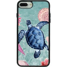 Coque iPhone 7 Plus / 8 Plus - Silicone rigide noir Preppy Turtle