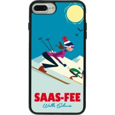 iPhone 7 Plus / 8 Plus Case Hülle - Silikon schwarz Saas-Fee Ski Downhill