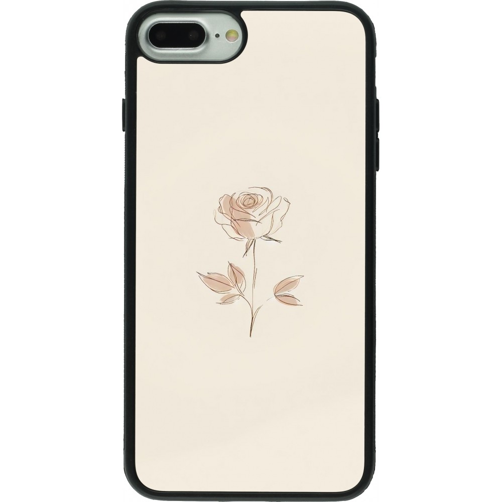 iPhone 7 Plus / 8 Plus Case Hülle - Silikon schwarz Rosa Sand Minimalistisch