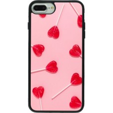 Coque iPhone 7 Plus / 8 Plus - Silicone rigide noir Saint Valentines Day 26 Lollipop