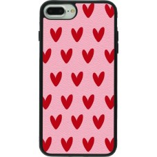 Coque iPhone 7 Plus / 8 Plus - Silicone rigide noir Saint Valentines Day 26 Pattern heart
