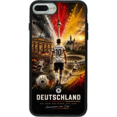 Coque iPhone 7 Plus / 8 Plus - Silicone rigide noir Football Allemagne splash 2026