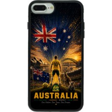 Coque iPhone 7 Plus / 8 Plus - Silicone rigide noir Football Australie splash 2026