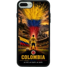 Coque iPhone 7 Plus / 8 Plus - Silicone rigide noir Football Colombie splash 2026