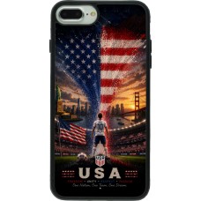 Coque iPhone 7 Plus / 8 Plus - Silicone rigide noir Football États-Unis splash 2026