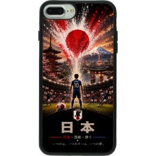 Coque iPhone 7 Plus / 8 Plus - Silicone rigide noir Football Japon splash 2026