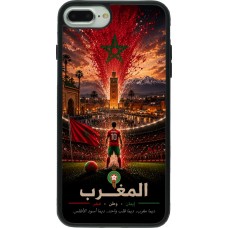 Coque iPhone 7 Plus / 8 Plus - Silicone rigide noir Football Maroc splash 2026