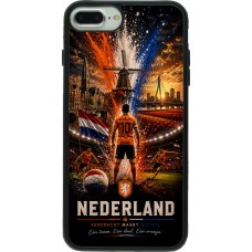 Coque iPhone 7 Plus / 8 Plus - Silicone rigide noir Football Pays-Bas splash 2026