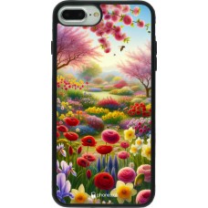 Coque iPhone 7 Plus / 8 Plus - Silicone rigide noir Spring 25 Bouquet printemps