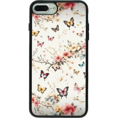 iPhone 7 Plus / 8 Plus Case Hülle - Silikon schwarz Frühling 25 Leichte Schmetterlinge