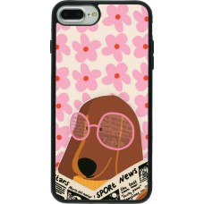 Coque iPhone 7 Plus / 8 Plus - Silicone rigide noir Dog with newspaper 2026