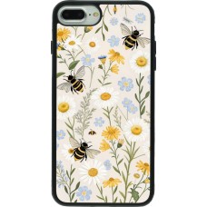Coque iPhone 7 Plus / 8 Plus - Silicone rigide noir Pattern bees 2026