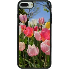 Coque iPhone 7 Plus / 8 Plus - Silicone rigide noir Tulips 2026