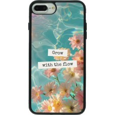Coque iPhone 7 Plus / 8 Plus - Silicone rigide noir Summer 2025 Grow with the flow