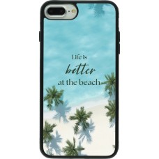 iPhone 7 Plus / 8 Plus Case Hülle - Silikon schwarz Summer 2025 Life is better at the beach