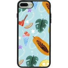 iPhone 7 Plus / 8 Plus Case Hülle - Silikon schwarz Summer 2025 Pattern papaya