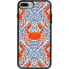 Coque iPhone 7 Plus / 8 Plus - Silicone rigide noir Crabs and pearls Summer 2026