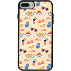 Coque iPhone 7 Plus / 8 Plus - Silicone rigide noir Pattern Summer 2026