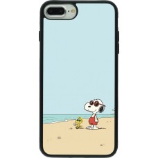 Coque iPhone 7 Plus / 8 Plus - Silicone rigide noir Snoopy on the beach Summer 2026