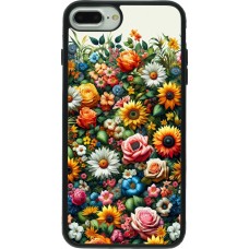 iPhone 7 Plus / 8 Plus Case Hülle - Silikon schwarz Sommer Blumenmuster
